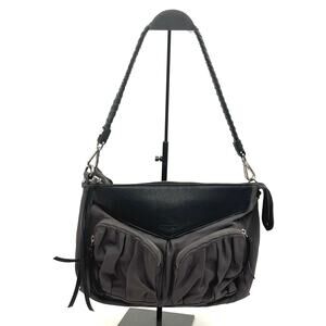 Women's MZ Wallace Gray Bedford Nylon Shoulder Bag With Braided Handle